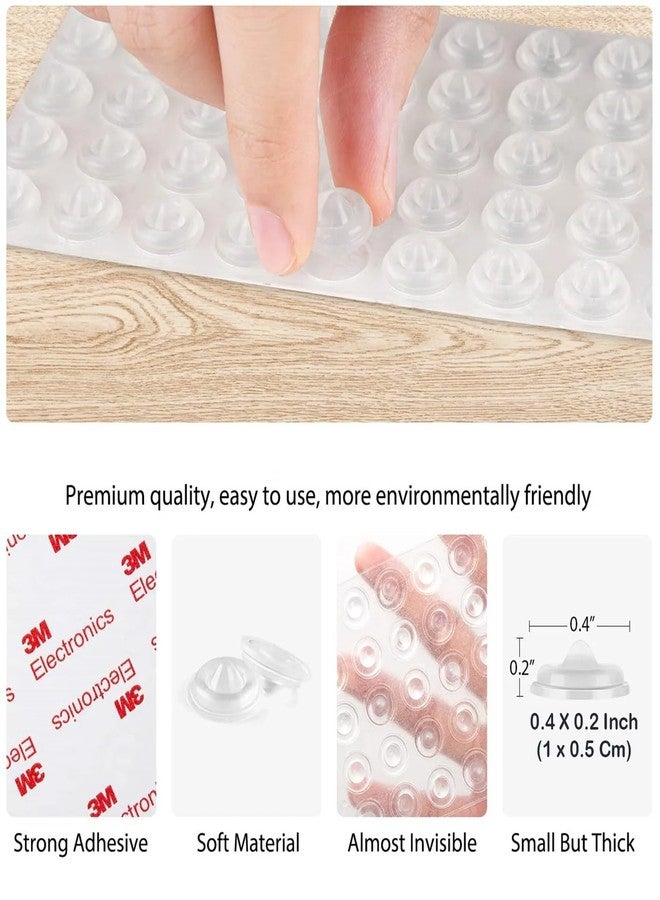 STORE 2508 Store2508 50 Pcs Double Buffer Design Cabinet Door Bumpers 0.4 x 0.2 Inches, Premium Sound Dampening Cabinet Bumpers Pads, Clear Self Adhesive Rubber Bumpers for Drawers, Cupboard - Image 4